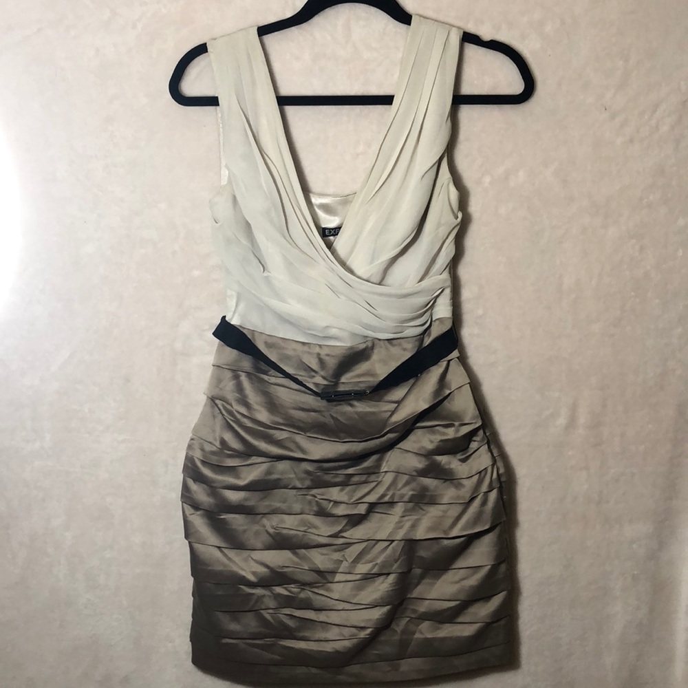 Express beige dress with belt accent NWOT